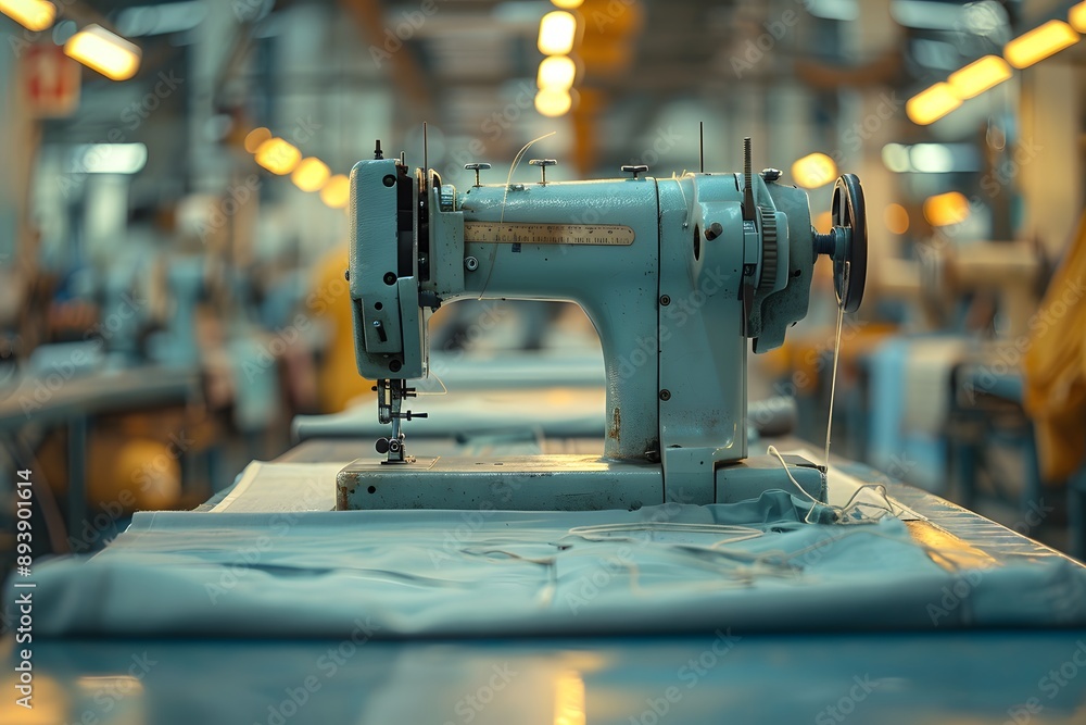 Fototapeta premium Vintage Sewing Machine in a Textile Workshop