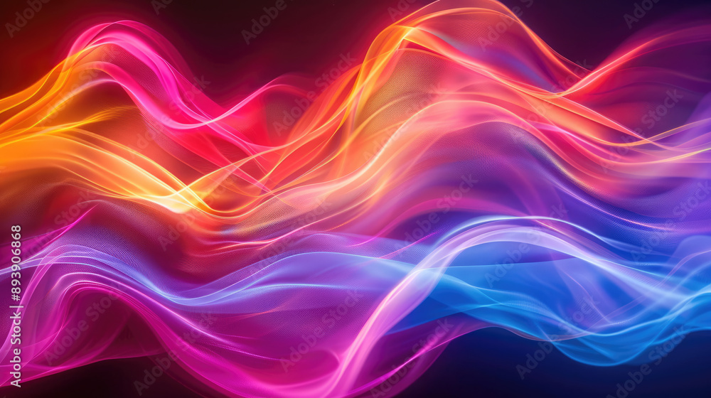 Colorful neon waves with a radiant shimmer and futuristic vibes Colorful neon waves with a radiant shimmer and futuristic vibes