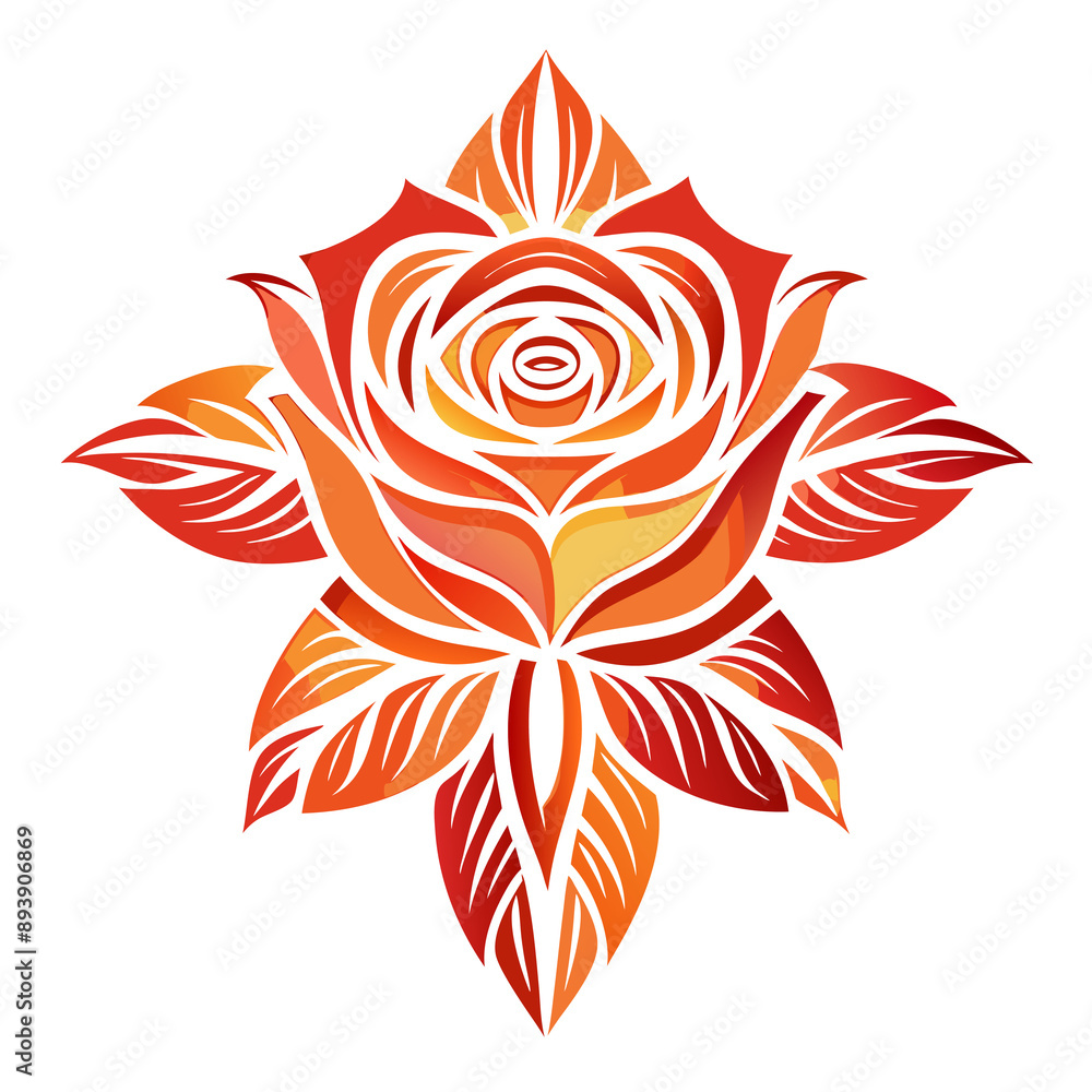 A red , stylized rose with intricate design details A red , stylized rose with intricate design details