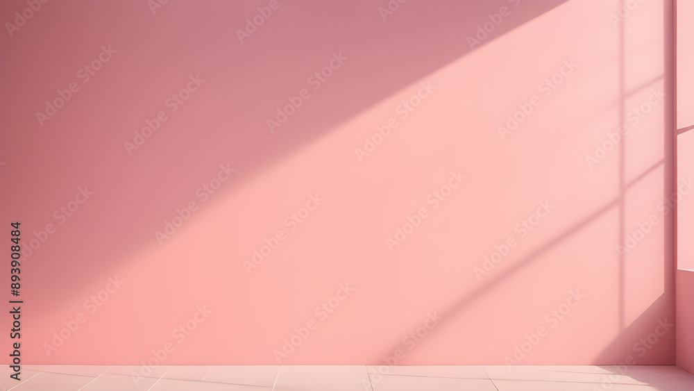 Pink wall and floor. Minimalist interior design. Pink wall and floor. Minimalist interior design.