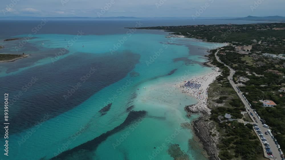 Aerial View of Spaggia La Pelosa Near Stintino, Sardegna Aerial View of Spaggia La Pelosa Near Stintino, Sardegna