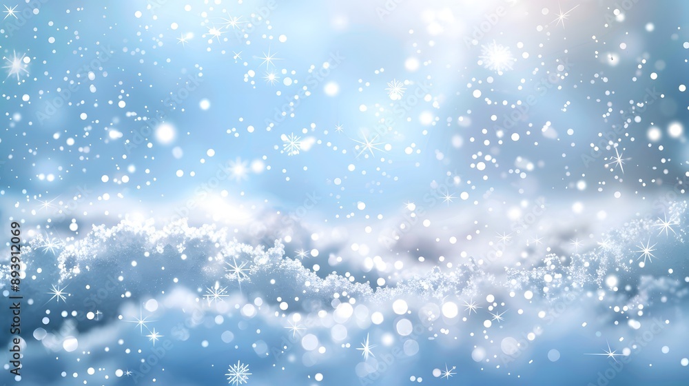 A serene winter landscape featuring softly falling snowflakes against a dreamy blue background, evoking a peaceful and magical atmosphere. A serene winter landscape featuring softly falling snowflakes against a dreamy blue background, evoking a peaceful and magical atmosphere.