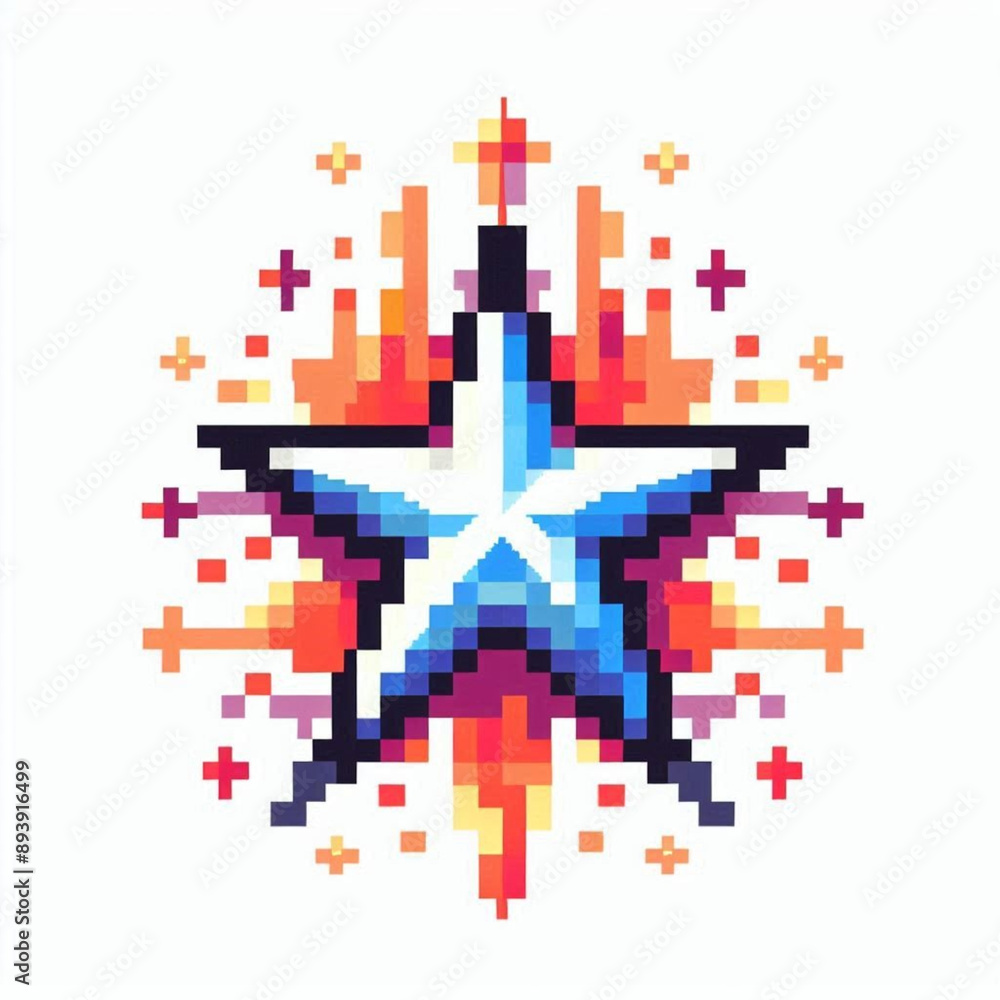 Fototapeta premium pixel illustration of a star