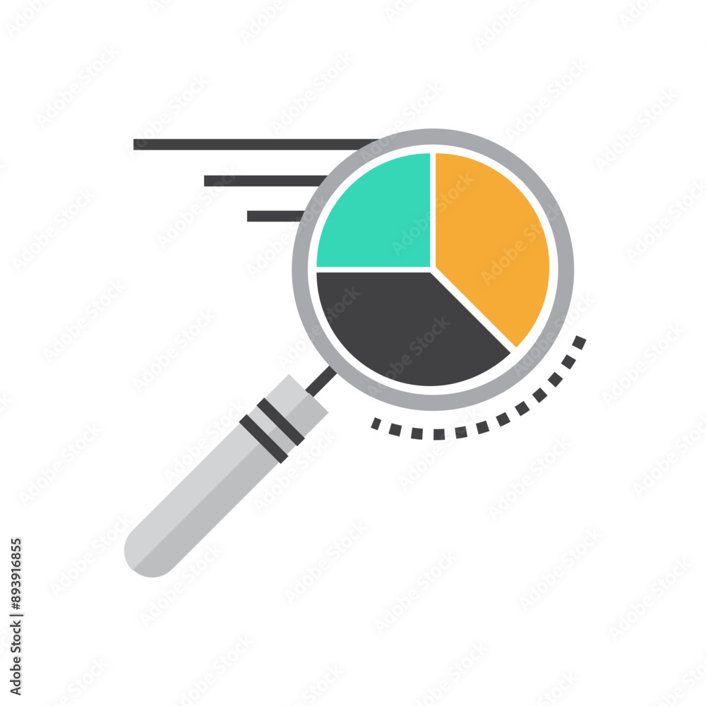 magnifying glass and graph magnifying glass and graph