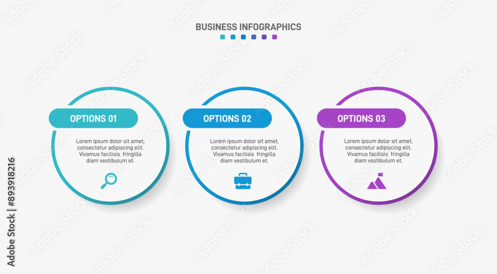 Naklejka premium Horizontal progress bar featuring 3 arrow-shaped elements, symbolizing three six stages of business strategy and progression. Clean timeline infographic design template. Vector for presentation