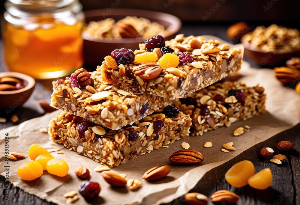 delicious nutty granola bars arranged parchment paper tasty snack experience, healthy, oats, almonds, walnuts, honey, crunchy, chewy, nutritious, energy delicious nutty granola bars arranged parchment paper tasty snack experience, healthy, oats, almonds, walnuts, honey, crunchy, chewy, nutritious, energy