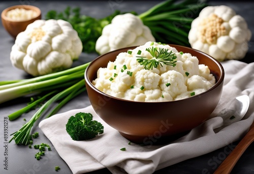 creamy mashed cauliflower delicious side dish smooth texture white color, vegetable, healthy, nutritious, organic, fresh, homemade, cooking, meal, vegetarian