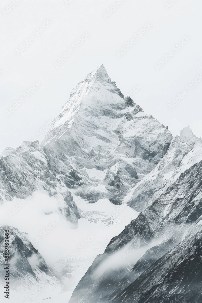Obraz premium sharp photo showcasing minimalistic artwork featuring mountains