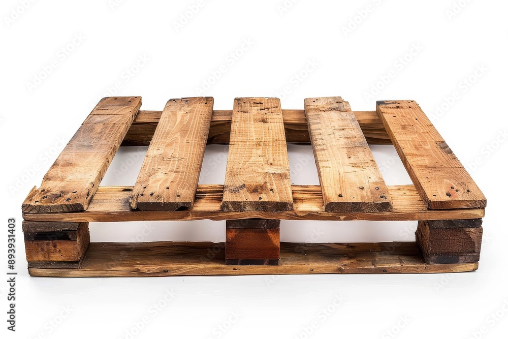 Fototapeta premium Isolated wooden pallet on a white background