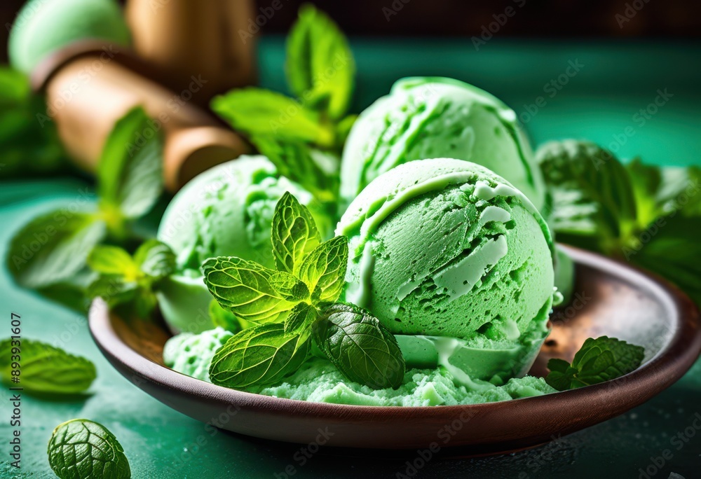 delicious creamy mint ice cream scoop fresh mint leaves, refreshing, dessert, frozen, treat, cold, gelato, sweet, sorbet, tasty, herb, aromatic, plant, green, flavorful, delicious creamy mint ice cream scoop fresh mint leaves, refreshing, dessert, frozen, treat, cold, gelato, sweet, sorbet, tasty, herb, aromatic, plant, green, flavorful,