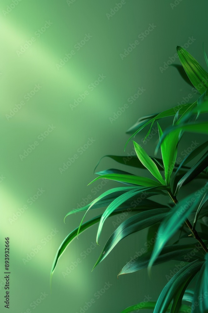 Bamboo indoor house plant. Green leaves, light shining through. Natural sunlight. Home decor. Bamboo indoor house plant. Green leaves, light shining through. Natural sunlight. Home decor.