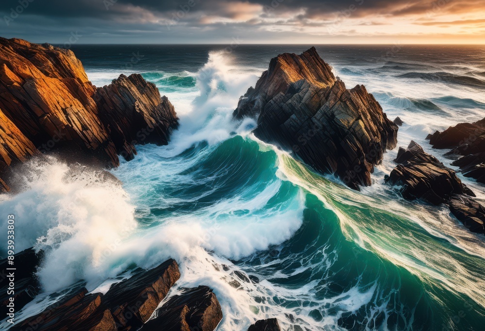 powerful waves crashing dramatic rugged coastal seascape motion, ocean, water, shoreline, nature, rocks, splashing, erosion, dynamic, foam, force, movement, scenic powerful waves crashing dramatic rugged coastal seascape motion, ocean, water, shoreline, nature, rocks, splashing, erosion, dynamic, foam, force, movement, scenic