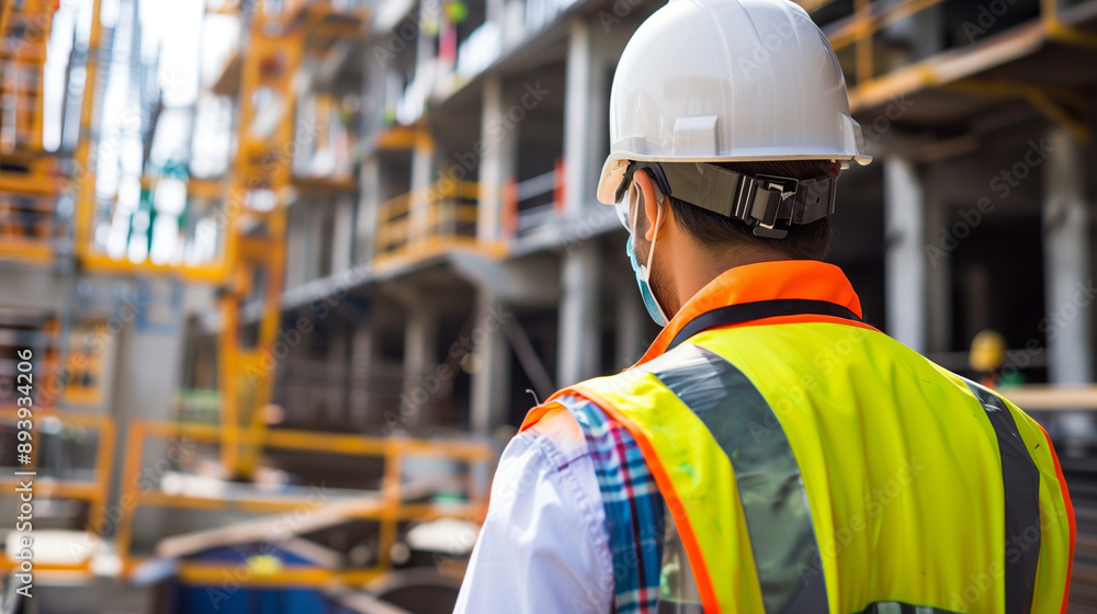 Construction worker on site at a building project Construction worker on site at a building project
