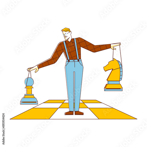 Businessman controlling market with business monopoly