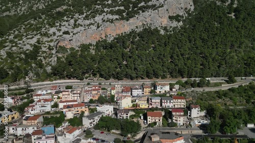 aerial view of Historic Village Of Dorgali In Sardinia, Italy  photo