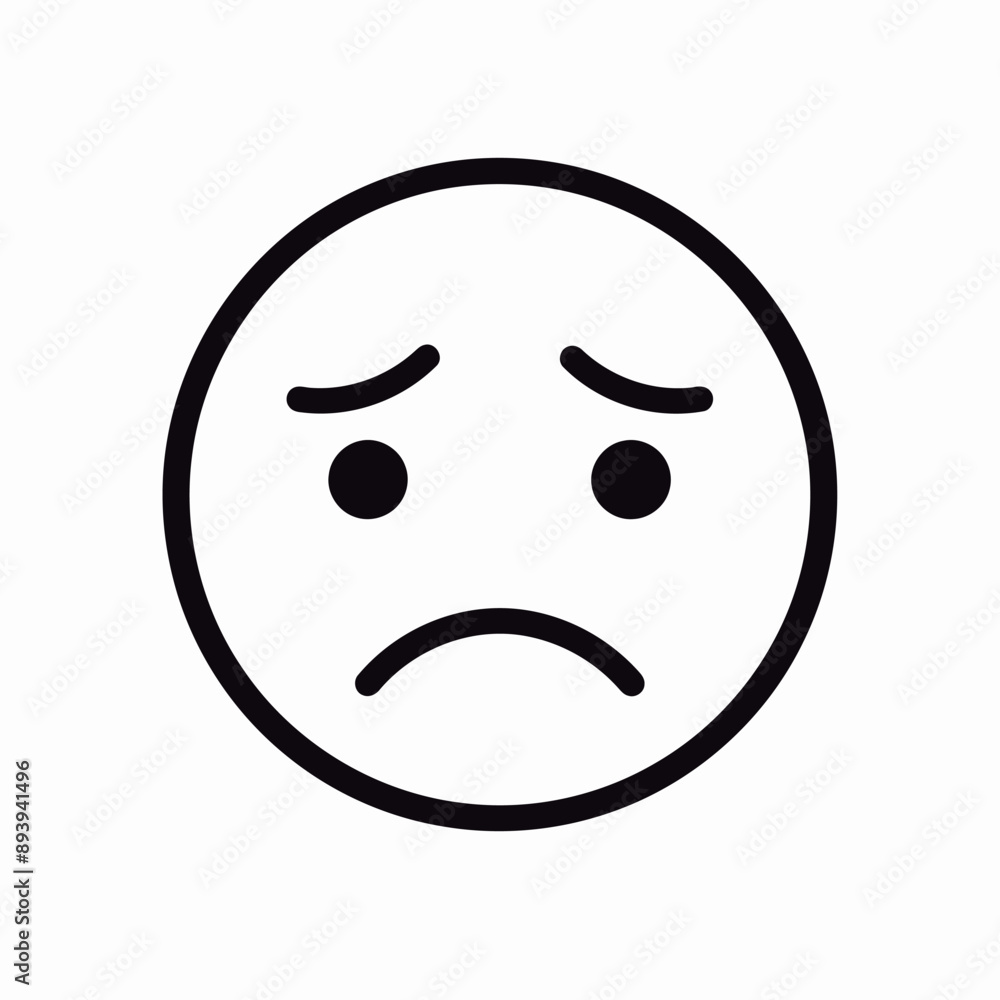 Fototapeta premium Free vector black line facial expression icon symbol message