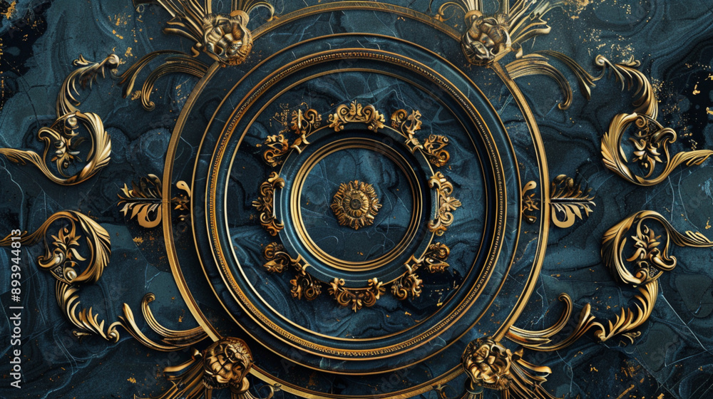 Ornate circular pattern with intricate golden designs on a dark blue background, featuring baroque elements and decorative details.
Ornate circular pattern with intricate golden designs on a dark blue background, featuring baroque elements and decorative details.