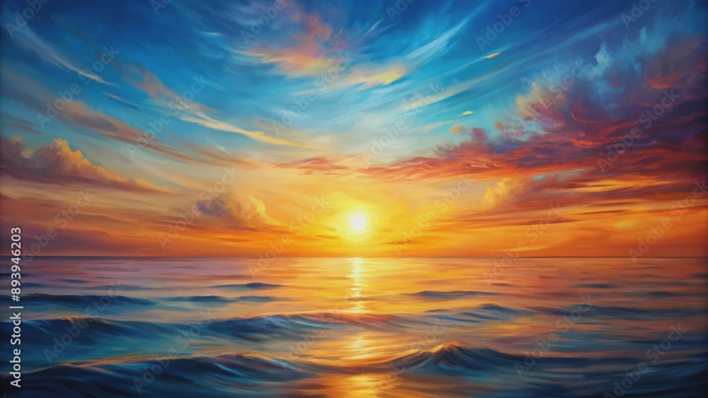 Abstract painting of a sunset over the ocean horizon , abstract, painting, sunset, ocean, horizon, colorful, vibrant, art Abstract painting of a sunset over the ocean horizon , abstract, painting, sunset, ocean, horizon, colorful, vibrant, art