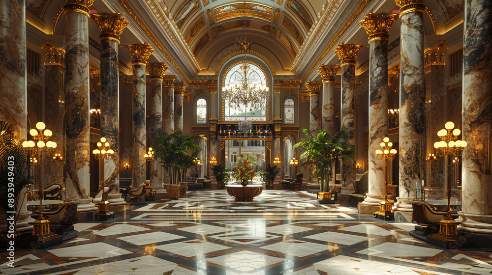 Obraz premium Classic Hall Interior with Columns