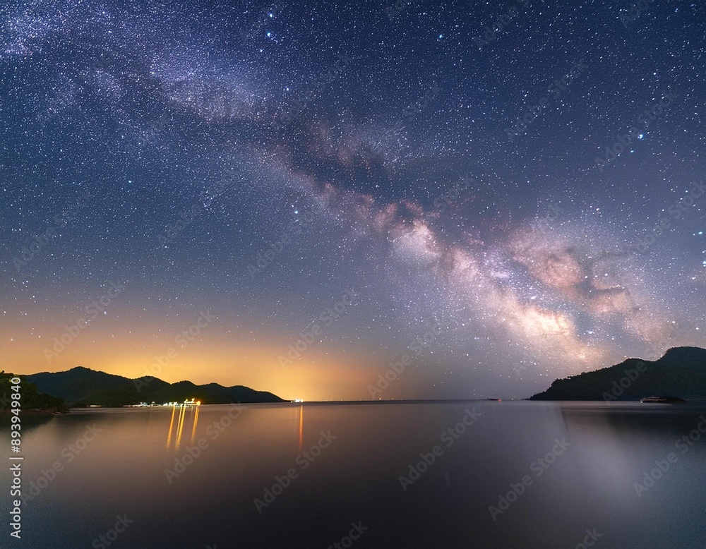 Night Sky Landscape with Milky Way Galaxy Night Sky Landscape with Milky Way Galaxy