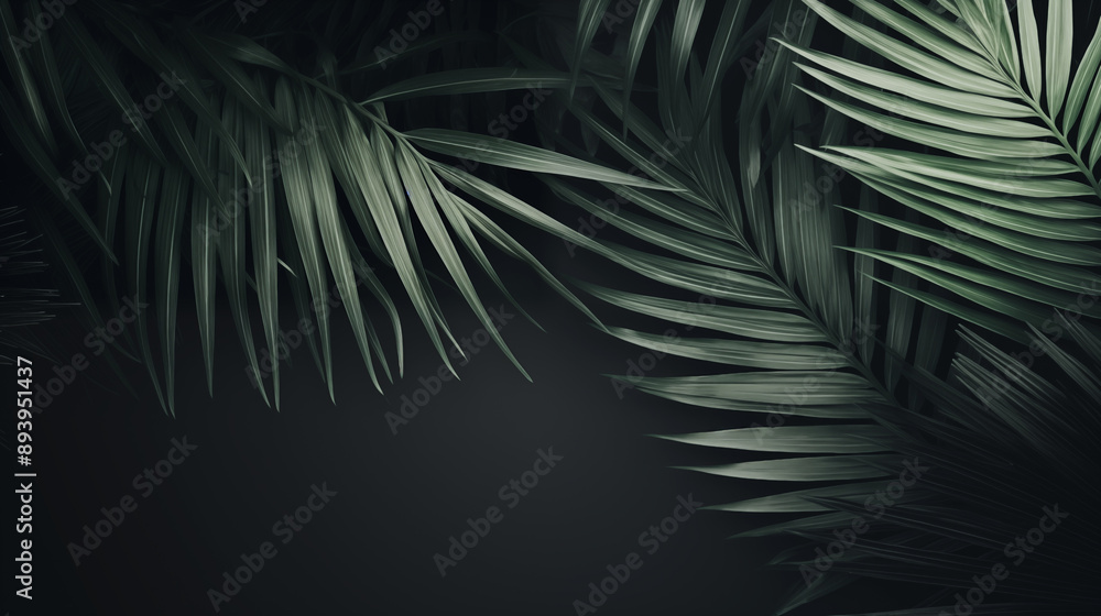 Fototapeta premium Abstract background of large green leaves. Wallpaper
