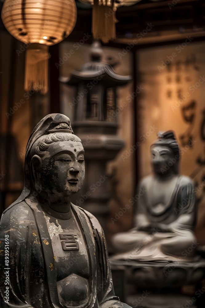 asian statues in a museum asian statues in a museum