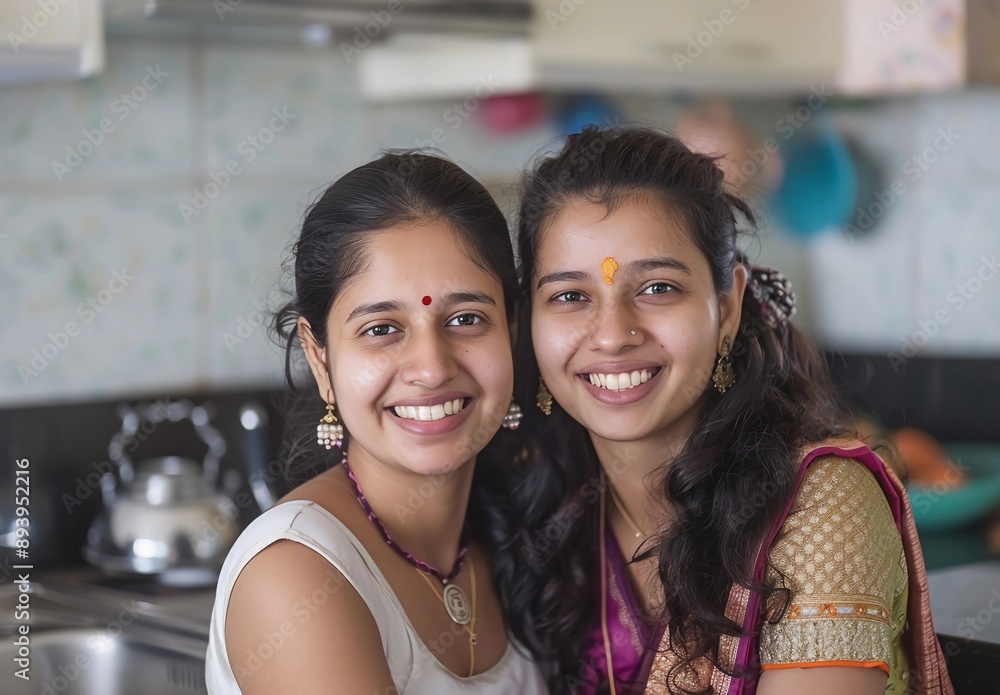 Obraz premium Indian Sisters and Best Friends Laughing Together