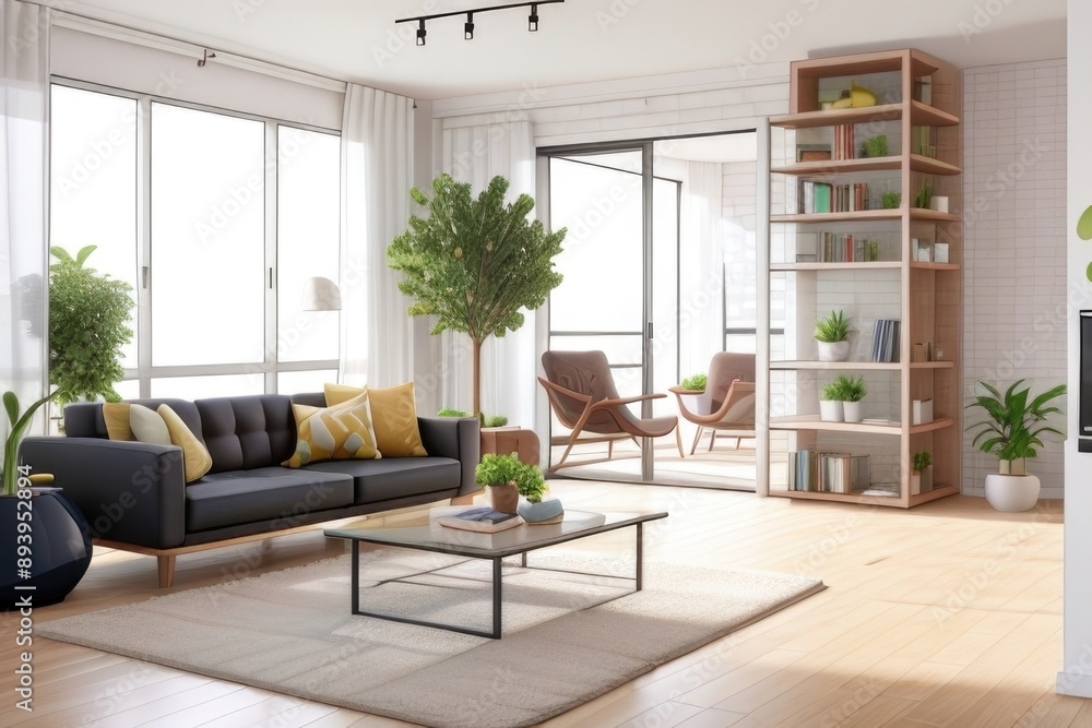 modern interior living room panorama modern interior living room panorama