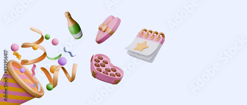 Creative vector holiday poster. Time to throw loud party