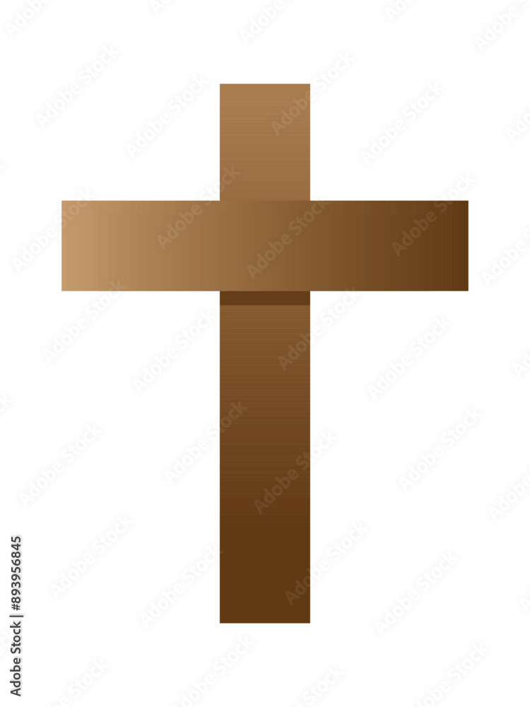 Wooden brown christian cross isolated on a white background. A symbol of the love of Jesus. God vector illustration. Catholic symbol flat vector brown cross. Christian cross symbol icon. Wooden brown christian cross isolated on a white background. A symbol of the love of Jesus. God vector illustration. Catholic symbol flat vector brown cross. Christian cross symbol icon.