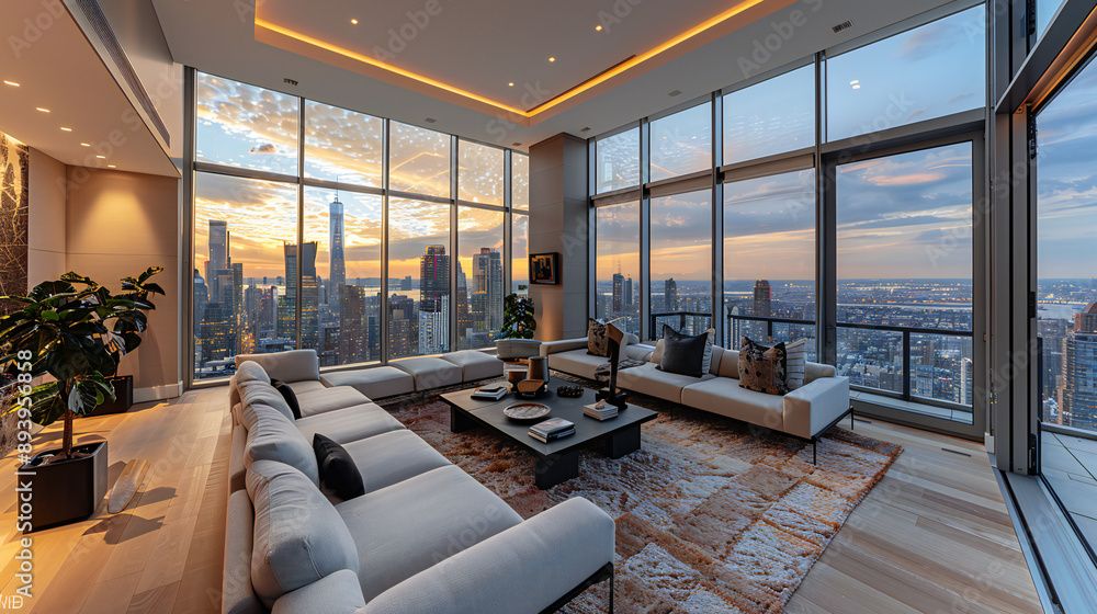 Naklejka premium Luxurious Apartment Interior Design Visualization