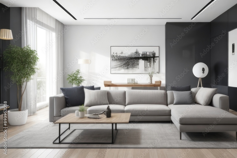 Modern living room interior Modern living room interior
