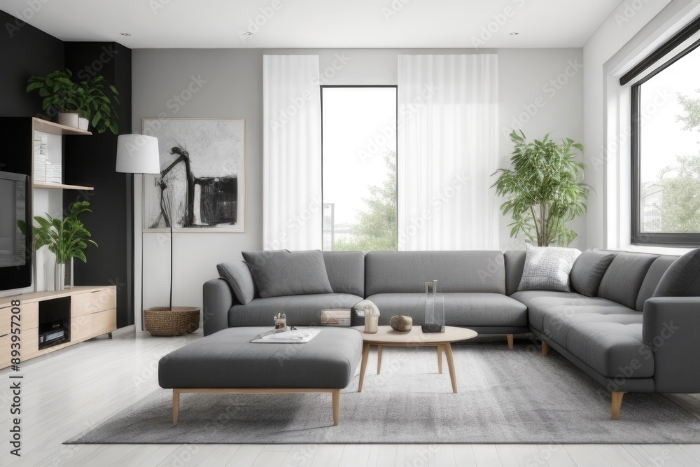 Modern living room interior Modern living room interior