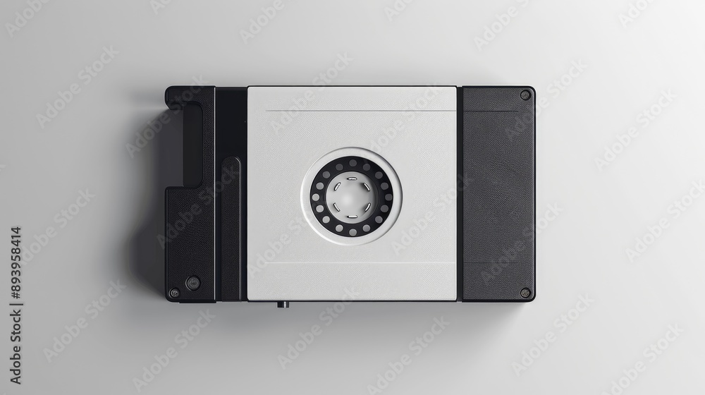 VHS video cassette with white box and clipping path VHS video cassette with white box and clipping path