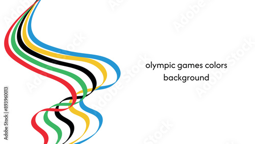abstract background with lines in the color of the Olympic flag. Olympic Games 