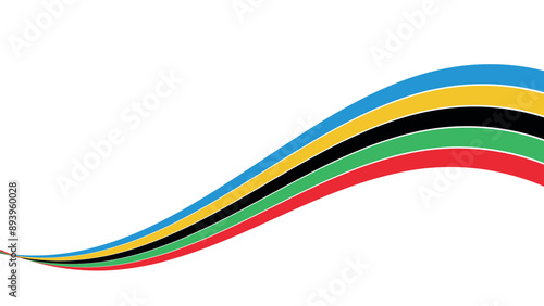 abstract Olympic games rainbow the ribbon element is isolated on a transparent background