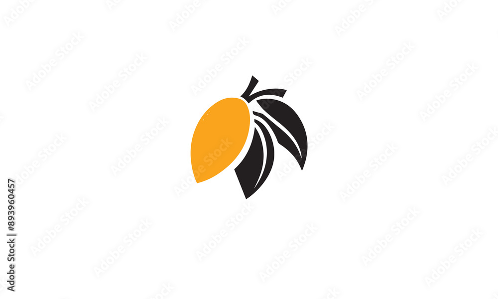 delicious mango fruit logo black simple flat icon on white background delicious mango fruit logo black simple flat icon on white background