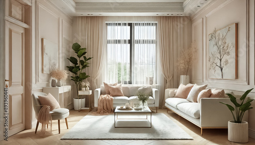 Charming Living Room with Pastel Hues