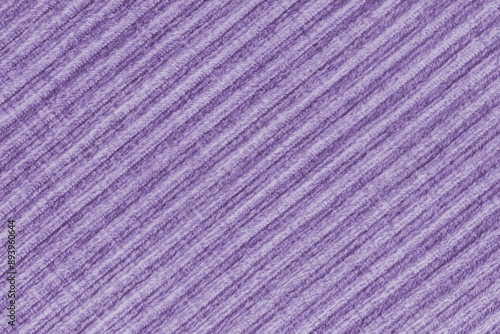 Ridge texture background of velour purple cloth. Large ribbed, diagonal coarse weaving fabric