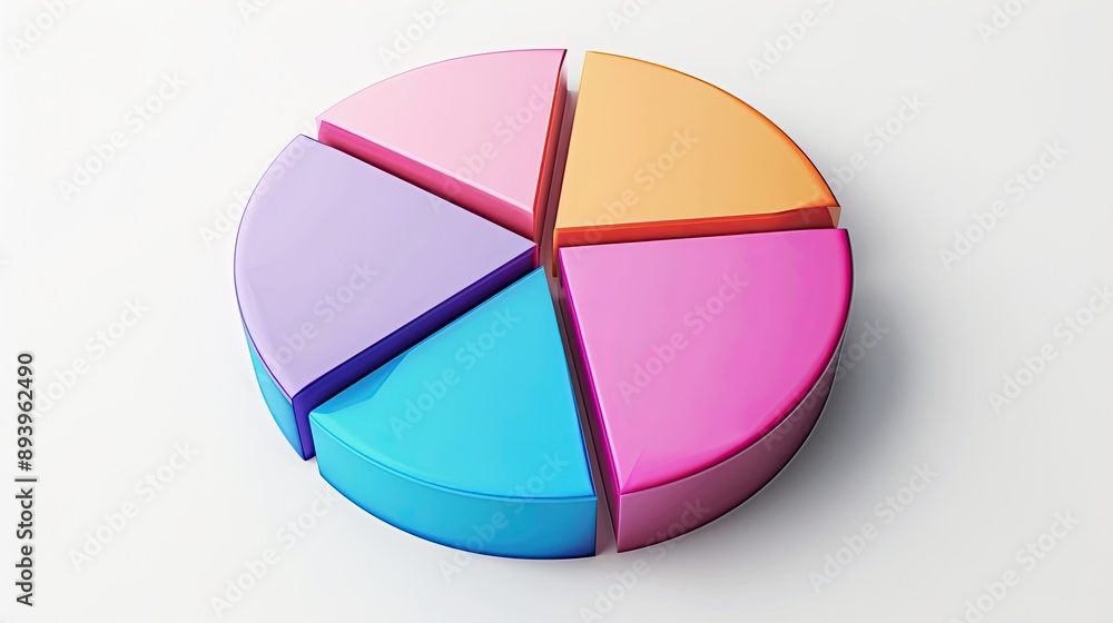 Fototapeta premium Pie chart showing the percentage of total revenue from different product lines
