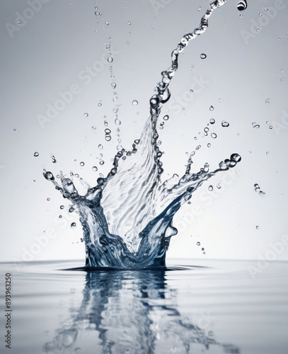 a clear splash of water droplets spraying in the air
