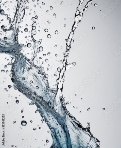 a clear splash of water droplets spraying in the air