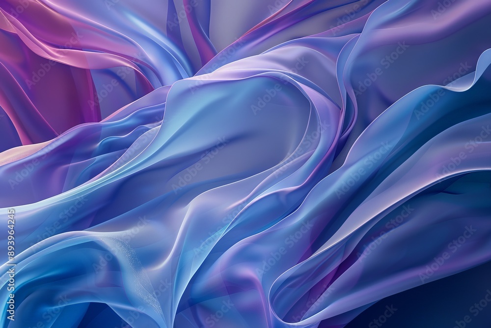 Obraz premium The image showcases a dynamic interplay of light and color, capturing fluid motion with a combination of blue and purple hues, creating a sense of movement and depth.