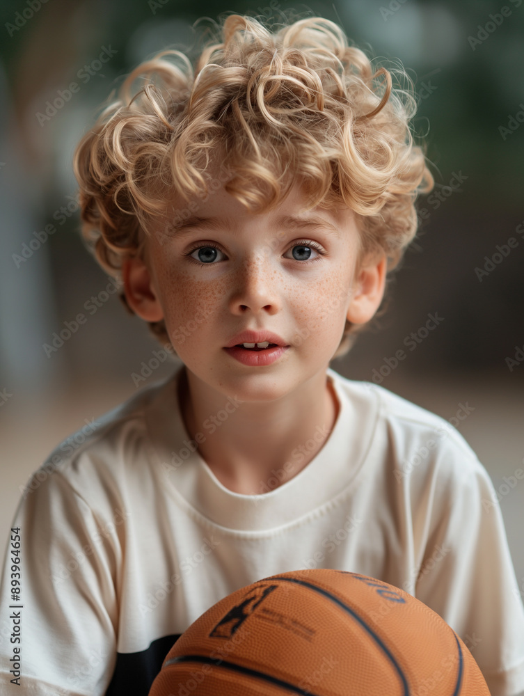 Focused young boy playing basketball outdoors, crouching with ball on court, wearing sportswear, sunny day, palm trees in background, active lifestyle. Focused young boy playing basketball outdoors, crouching with ball on court, wearing sportswear, sunny day, palm trees in background, active lifestyle.