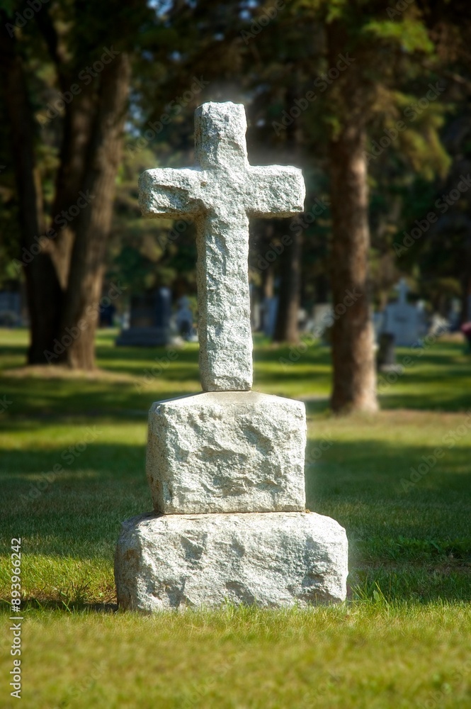 Headstone In Graveyard Headstone In Graveyard