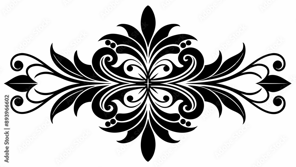 graphic with a black elegant plant ornament on an isolated background graphic with a black elegant plant ornament on an isolated background