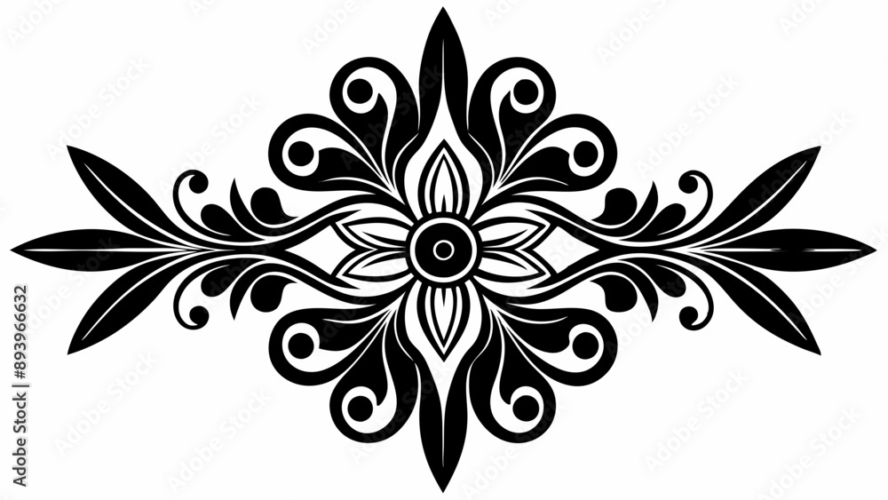 graphic with a black elegant plant ornament on an isolated background graphic with a black elegant plant ornament on an isolated background
