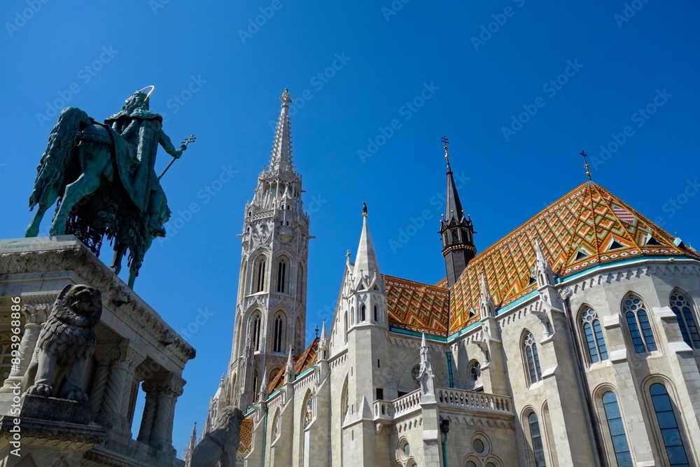 Fototapeta premium Budapest, Hungary's capital city, sits on the Danube River in Eastern Europe