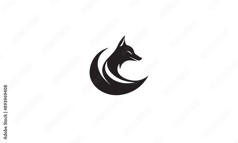 fox run logo black simple flat icon on white background fox run logo black simple flat icon on white background