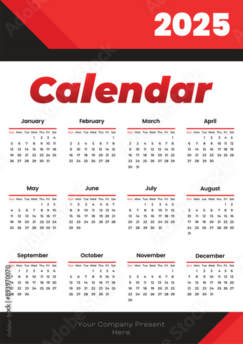 2025 Calendar with premium geomatrical theme